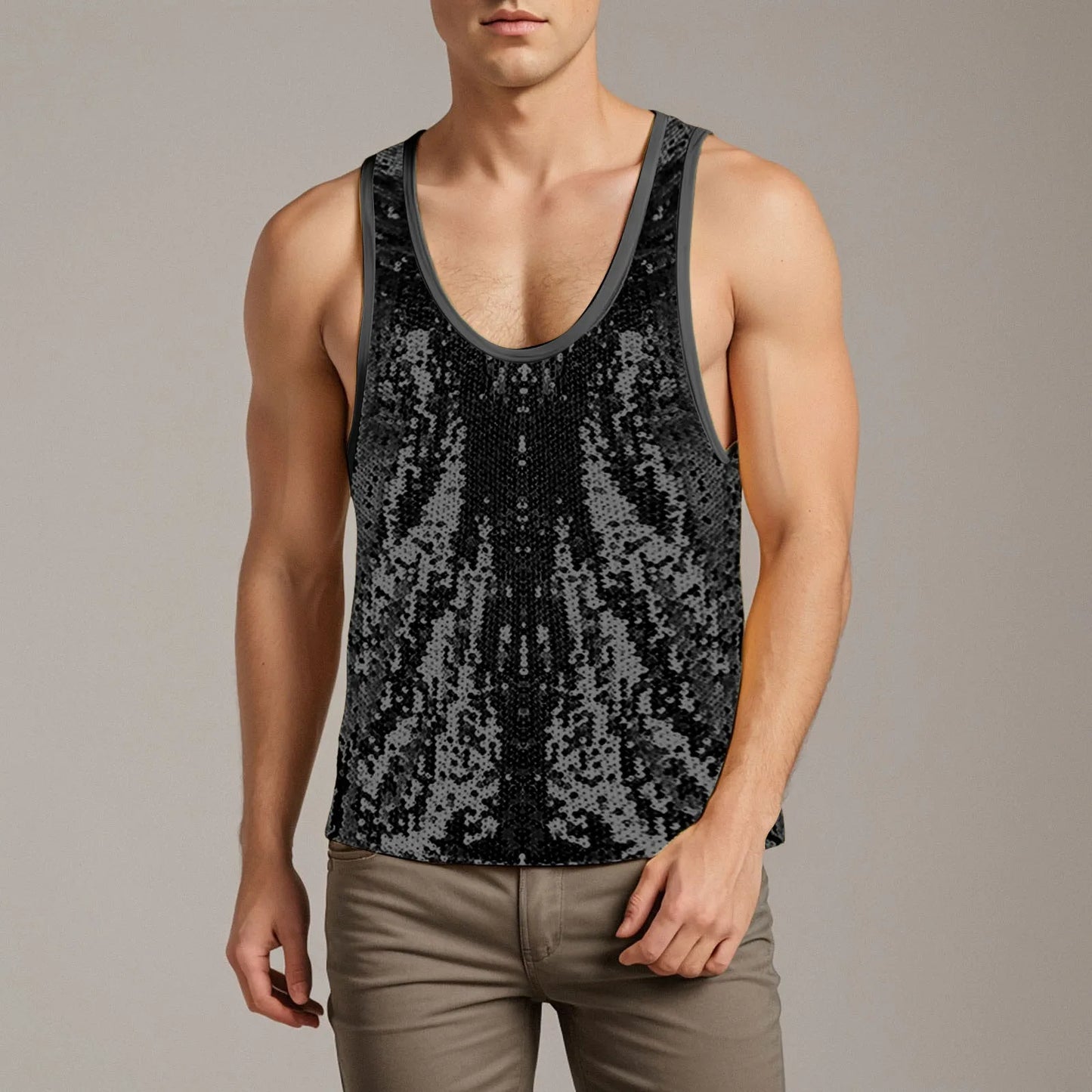 Mens Glitter Sequin Tops