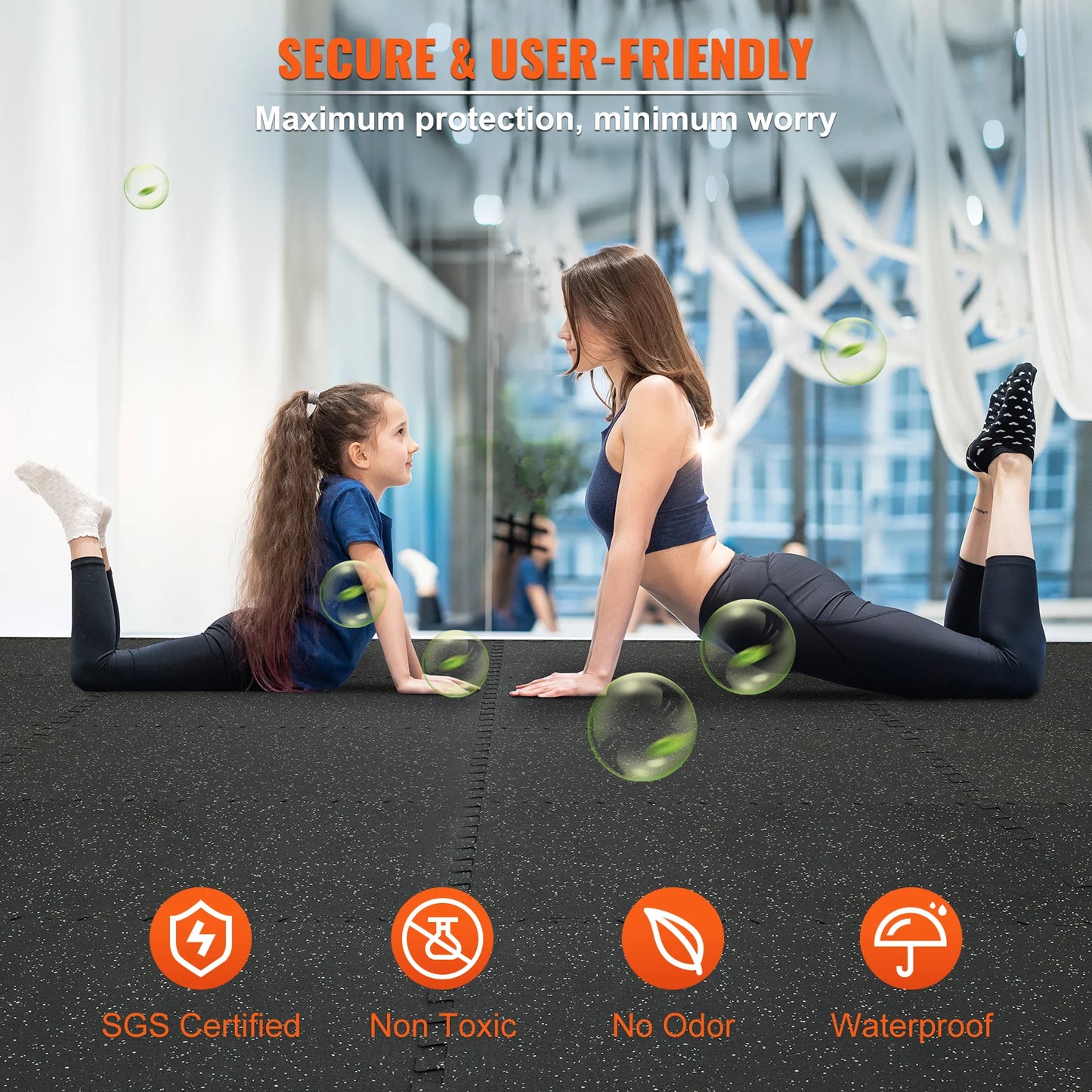 SucceBuy 25/12/6 PCS 1/2 in Thick Gym Floor Mat