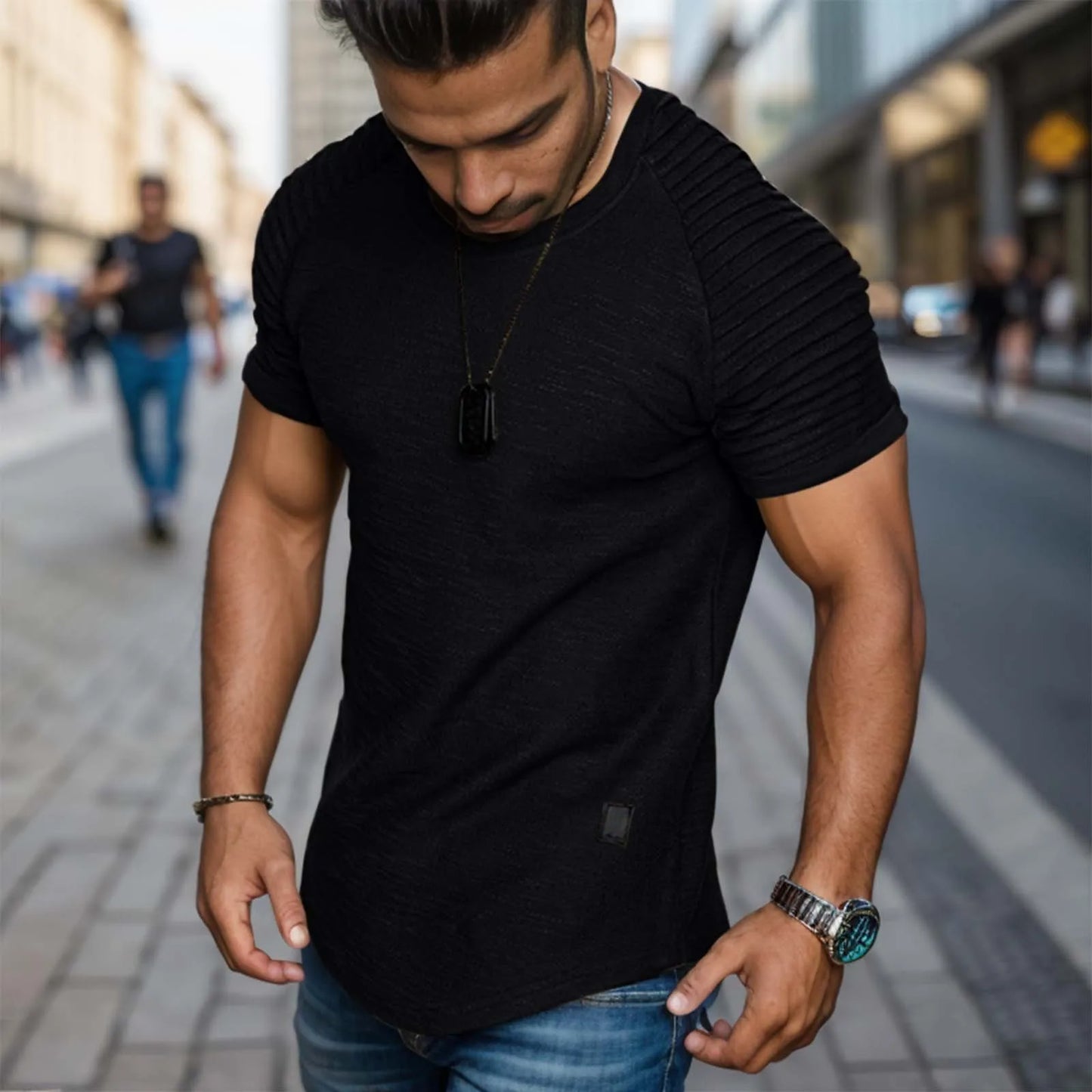 Men T Shirt Sleeve Bodybuilding Gym