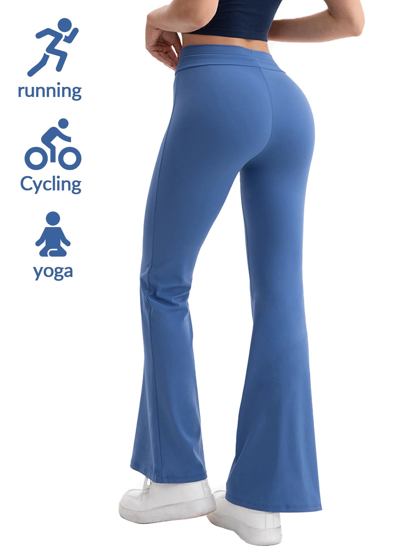 3pcs Women's High-Waisted Workout Flare Leg Pants