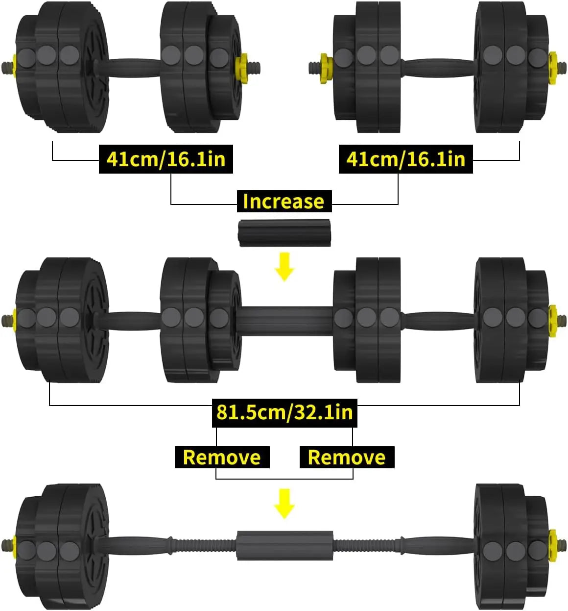 Adjustable Dumbbells Set of 2, 55 LB Dumbbells Weights Set