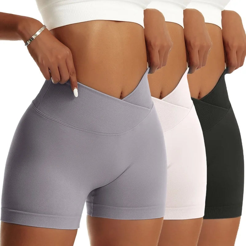 3 Pieces Women Solid Peach Hip Sports Pants