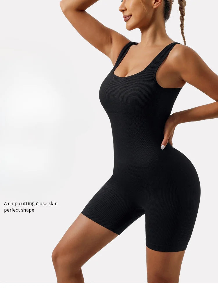 European and American Threaded Jumpsuit Shorts