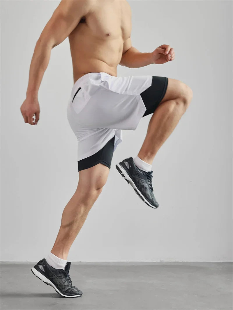 Cross Graphic 2 in 1 Workout Running Shorts for Men