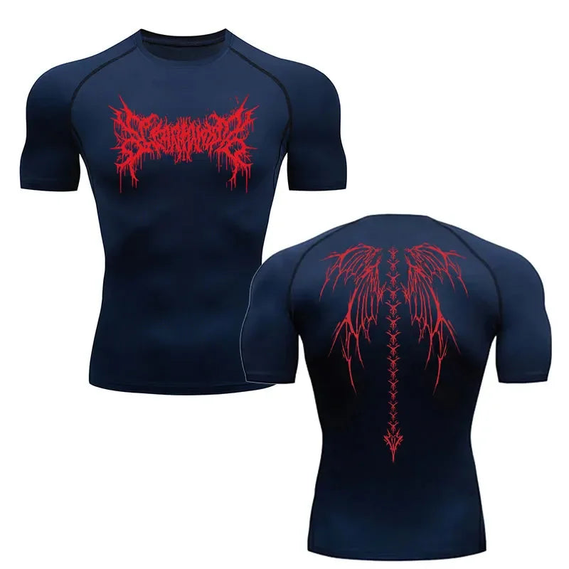 Y2K Compression Shirt Men Gym