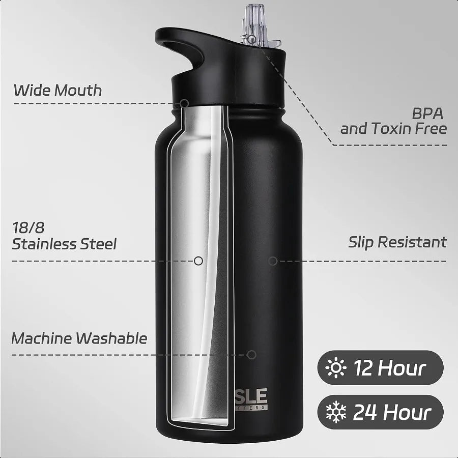 32 oz Insulated Water Bottle Stainless Steel