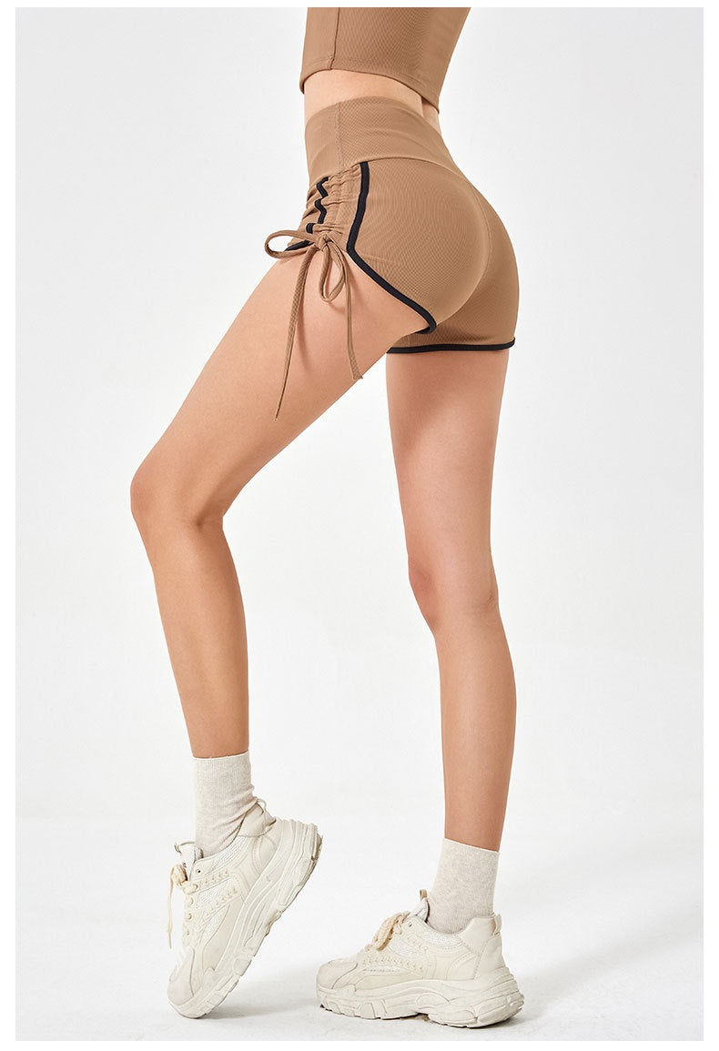 Women's Thin Drawstring Sports Yoga Shorts