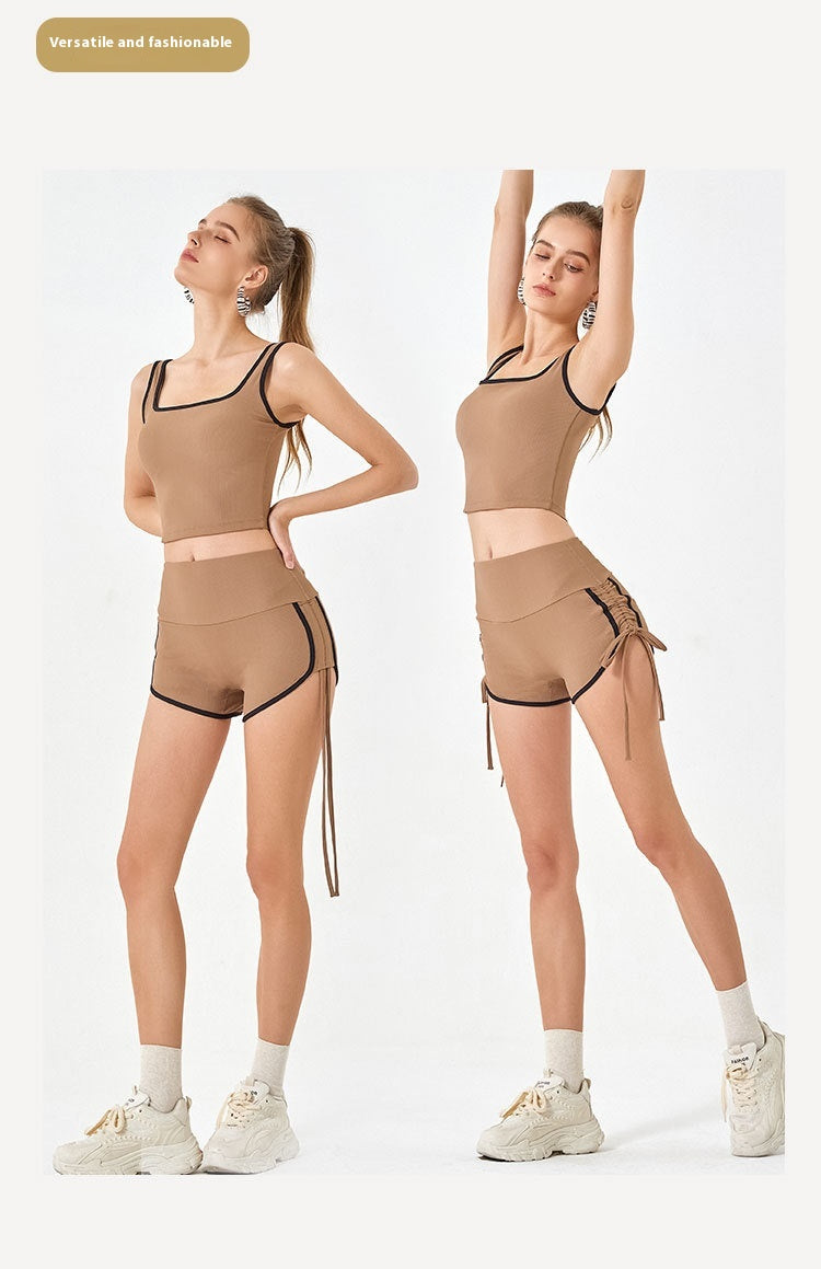 Women's Thin Drawstring Sports Yoga Shorts