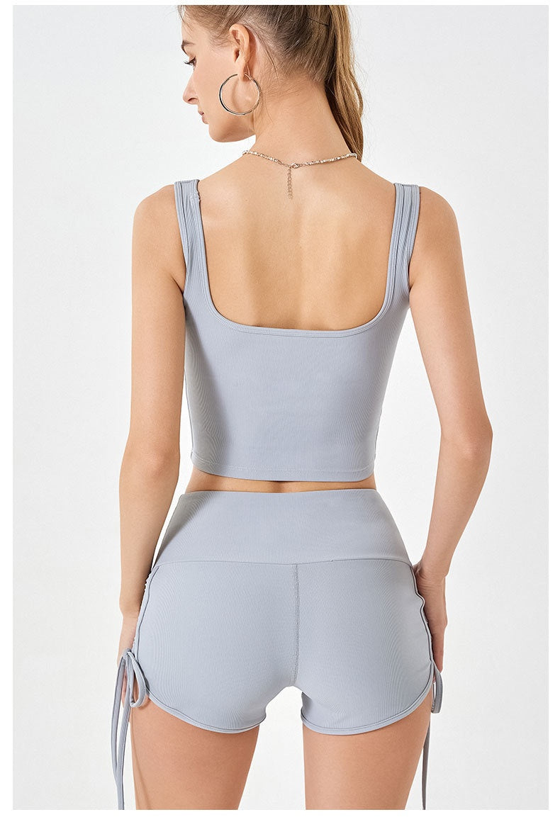 Women's Thin Drawstring Sports Yoga Shorts