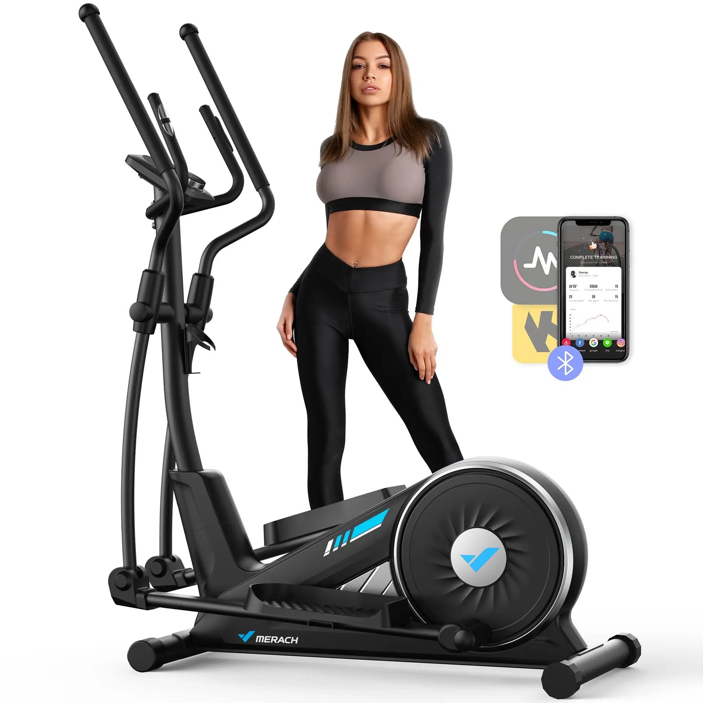 Elliptical Machine Home Hyper-Quiet Magnetic Drive System 16Levels