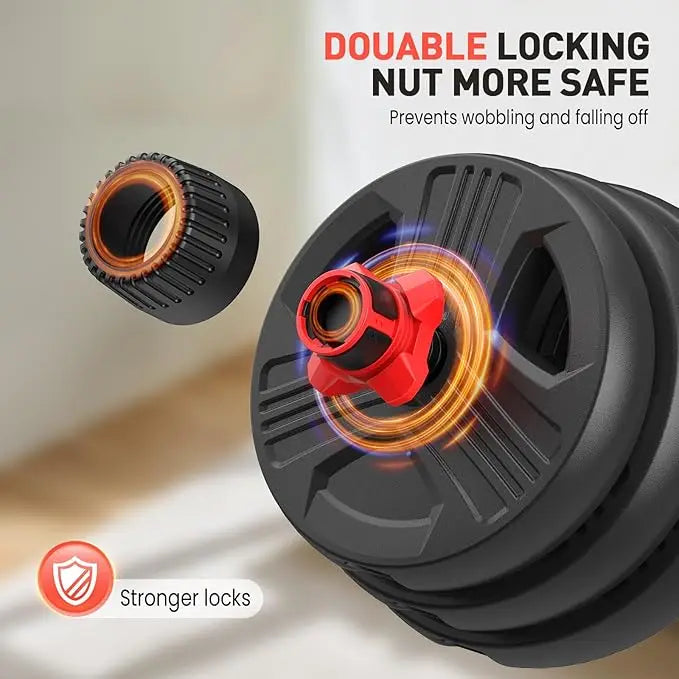 Adjustable Dumbbell Set (20-80lbs) - Converts to Barbell & Kettlebells for Home Gym