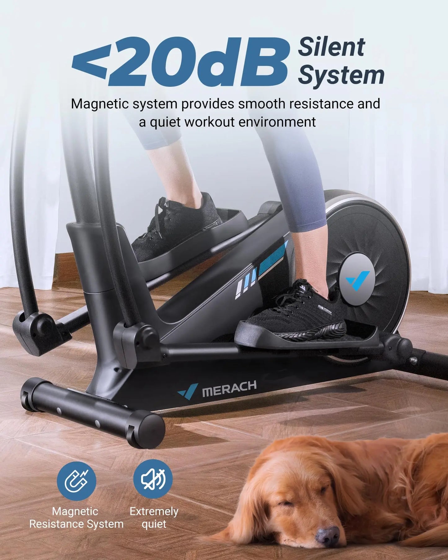 Elliptical Machine Home Hyper-Quiet Magnetic Drive System 16Levels