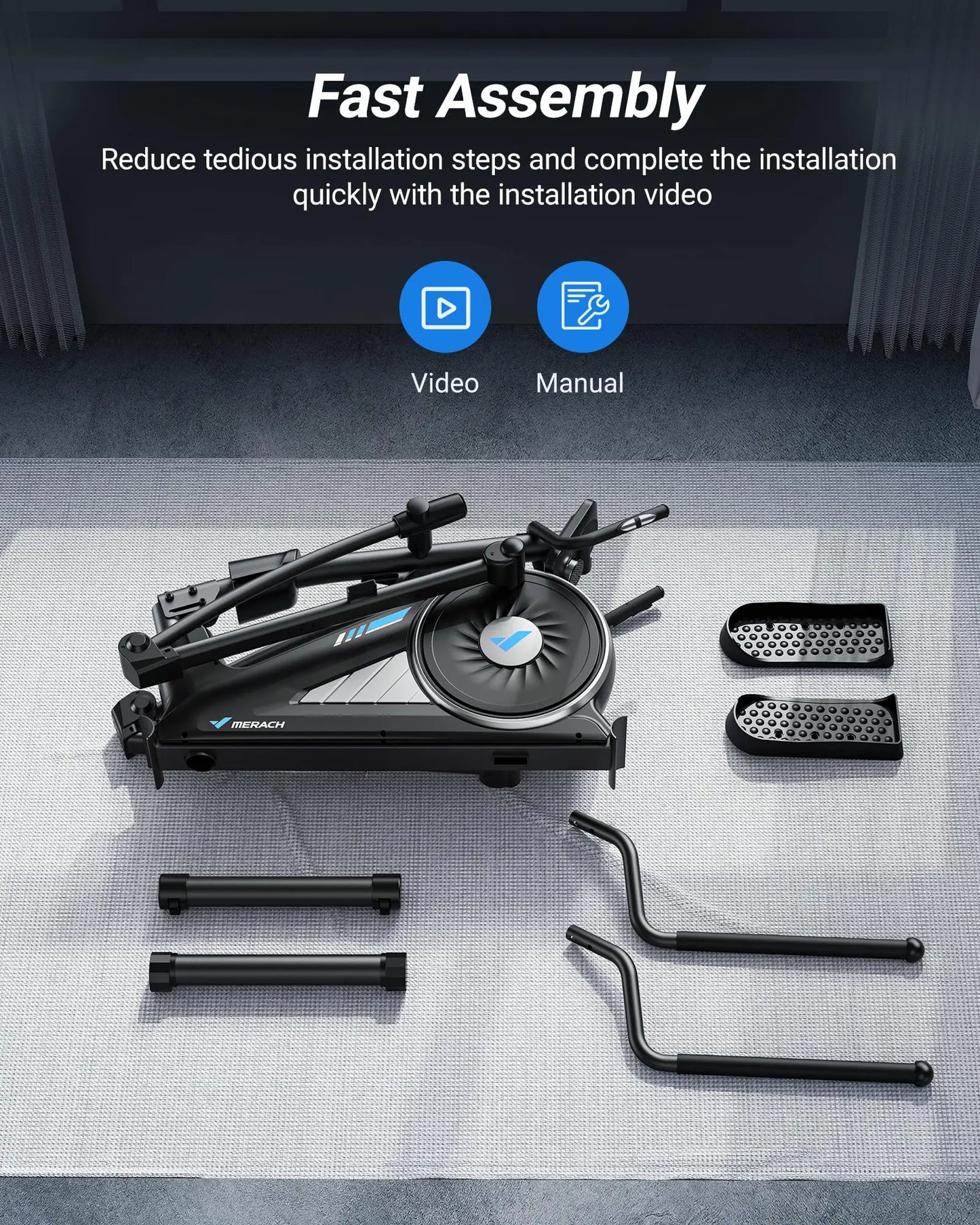 Elliptical Machine Home Hyper-Quiet Magnetic Drive System 16Levels