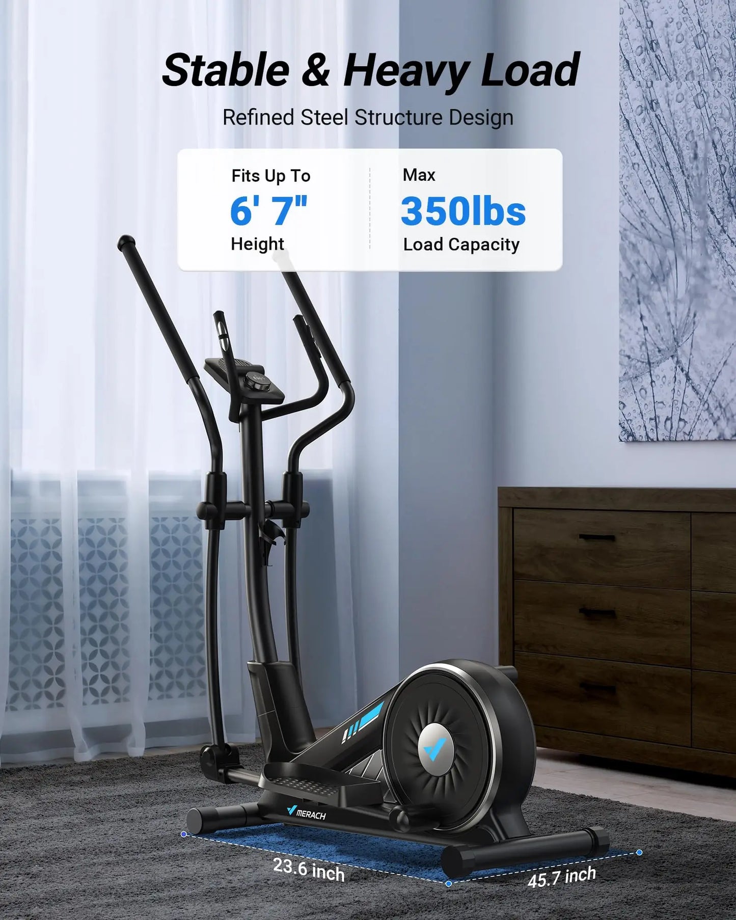 Elliptical Machine Home Hyper-Quiet Magnetic Drive System 16Levels
