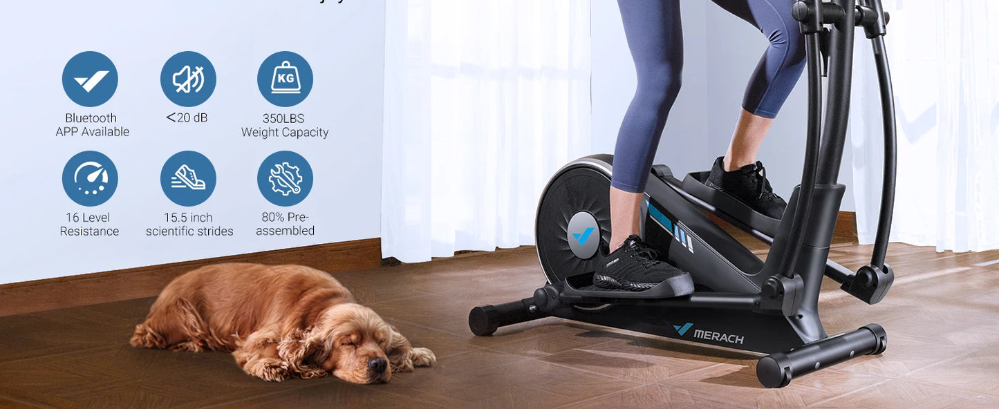 Elliptical Machine Home Hyper-Quiet Magnetic Drive System 16Levels