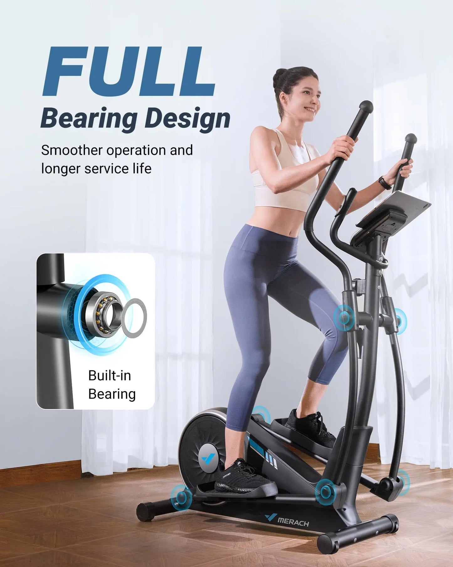Elliptical Machine Home Hyper-Quiet Magnetic Drive System 16Levels