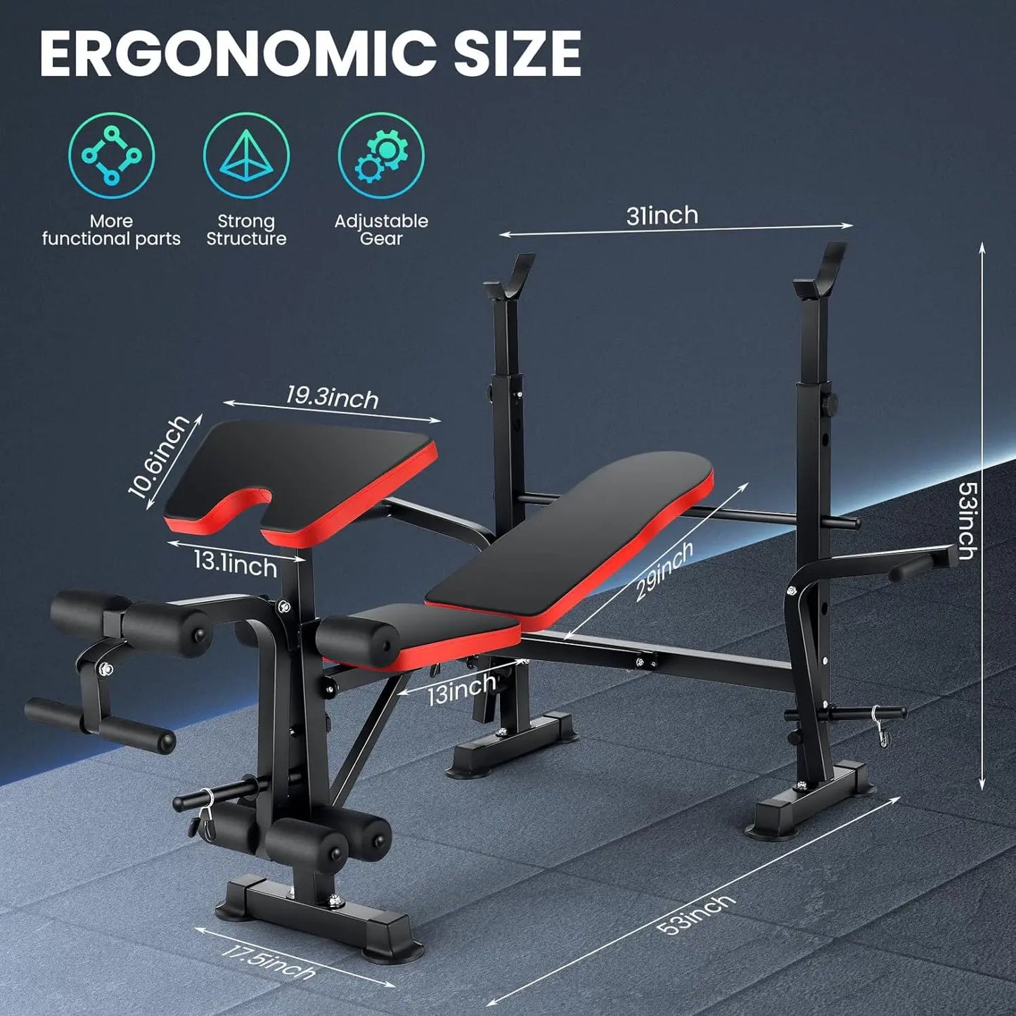 6 in 1 660lbs Weight Bench