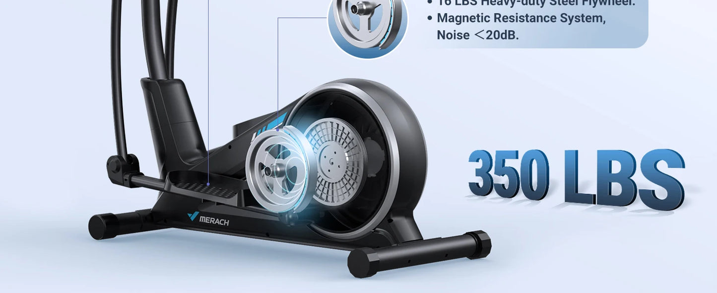 Elliptical Machine Home Hyper-Quiet Magnetic Drive System 16Levels