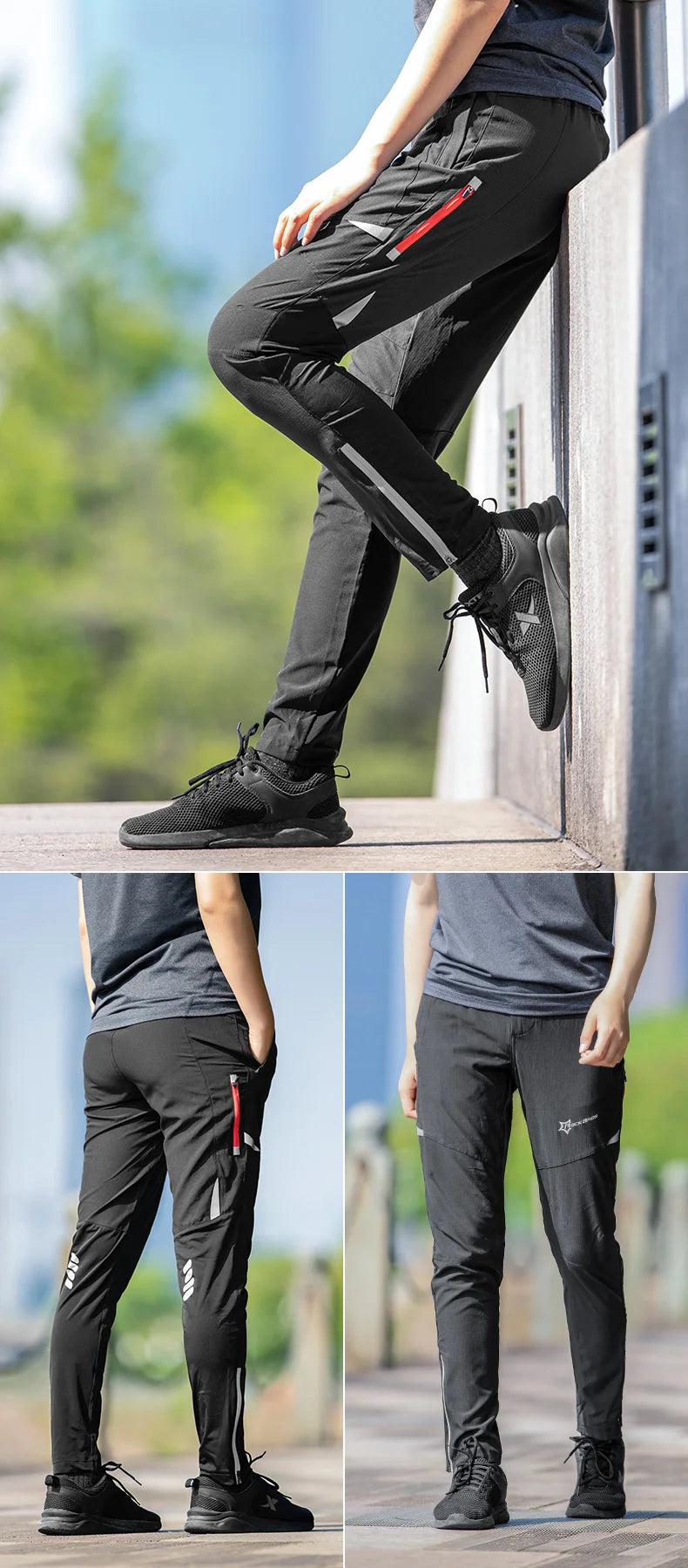 Hight Elasticity Sports Pants Reflective Trousers