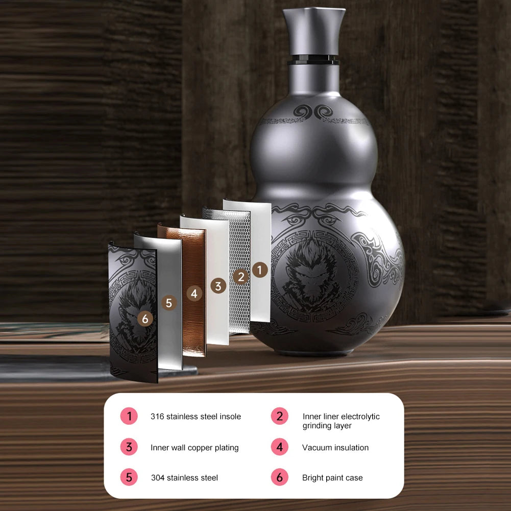 500ml Gourd Water Bottle Stainless Steel