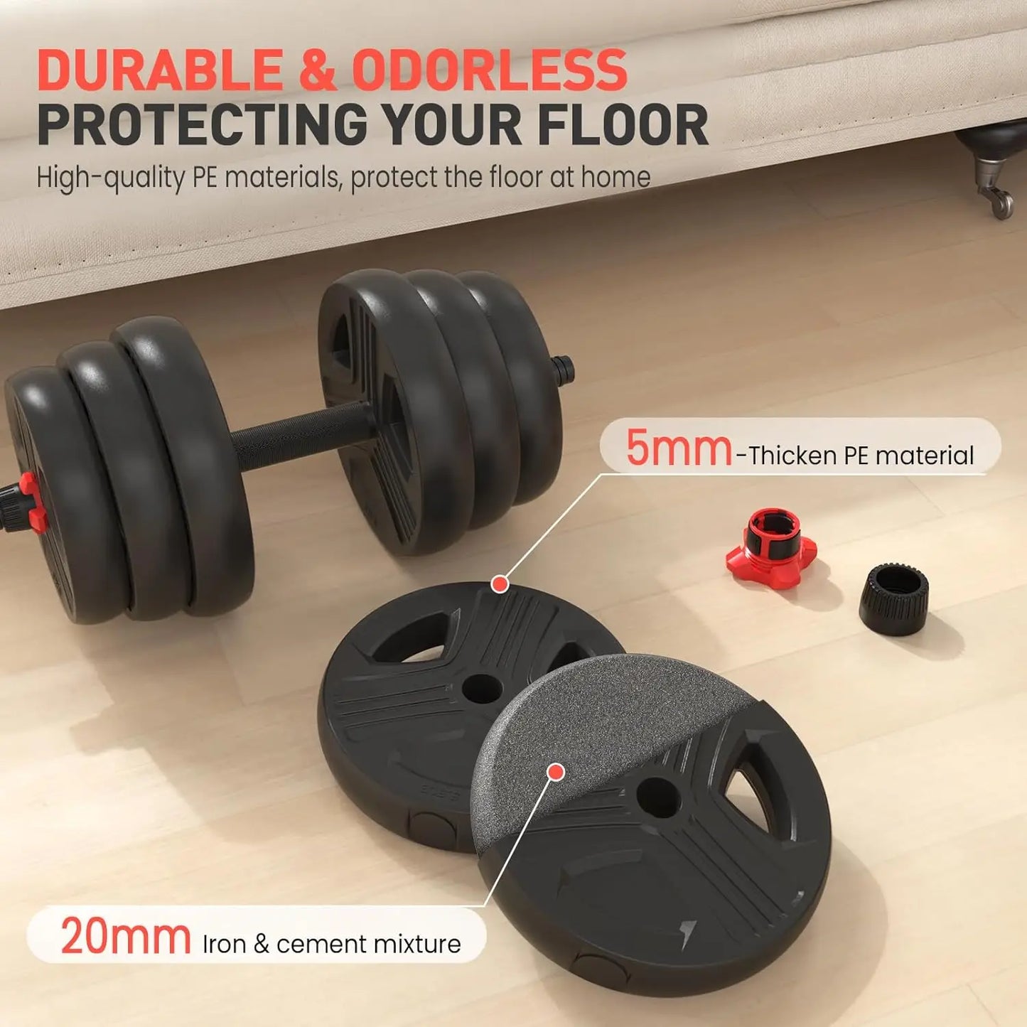 Adjustable Dumbbells, 30/40/80lbs Free Weight Set with Connector