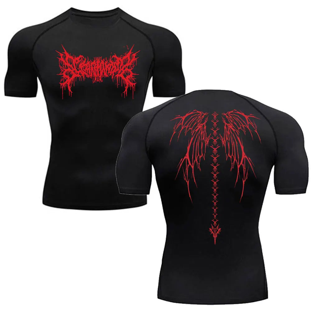 Y2K Compression Shirt Men Gym