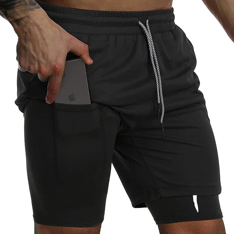 Cross Graphic 2 in 1 Workout Running Shorts for Men