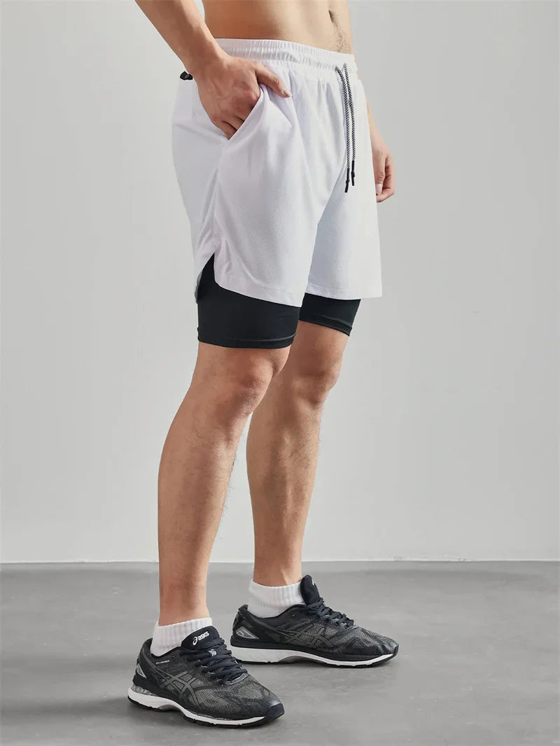 Cross Graphic 2 in 1 Workout Running Shorts for Men