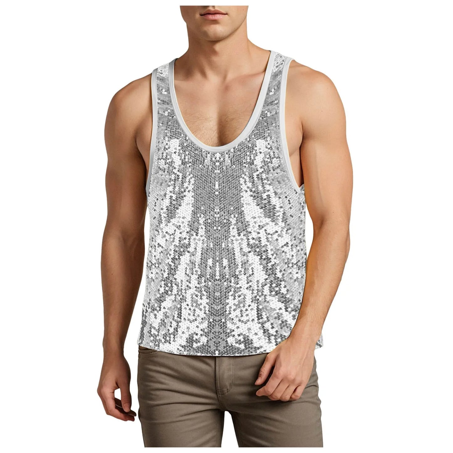 Mens Glitter Sequin  Tops