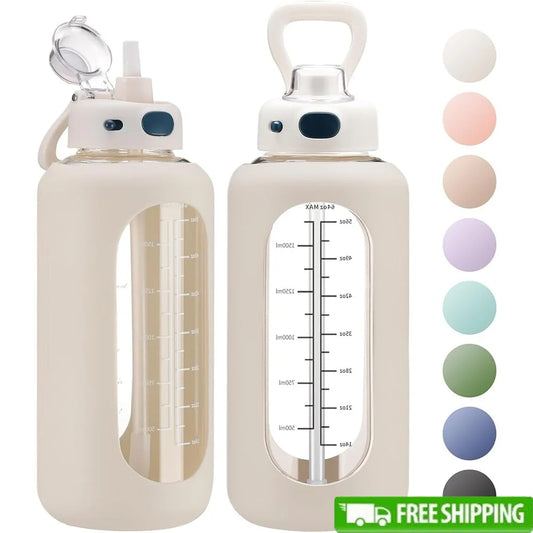 64oz Borosilicate Glass Water Bottle