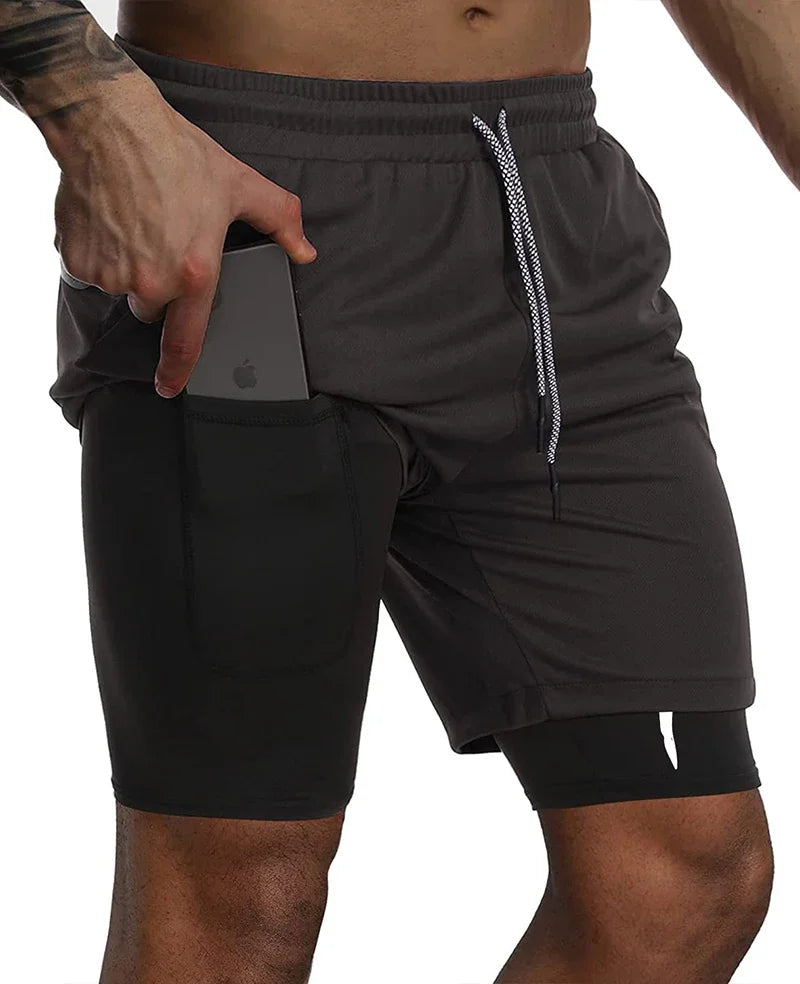 Cross Graphic 2 in 1 Workout Running Shorts for Men