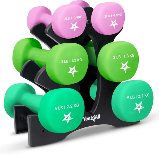 Coated Dumbbell Hand Weight Sets Multiple Weight Options