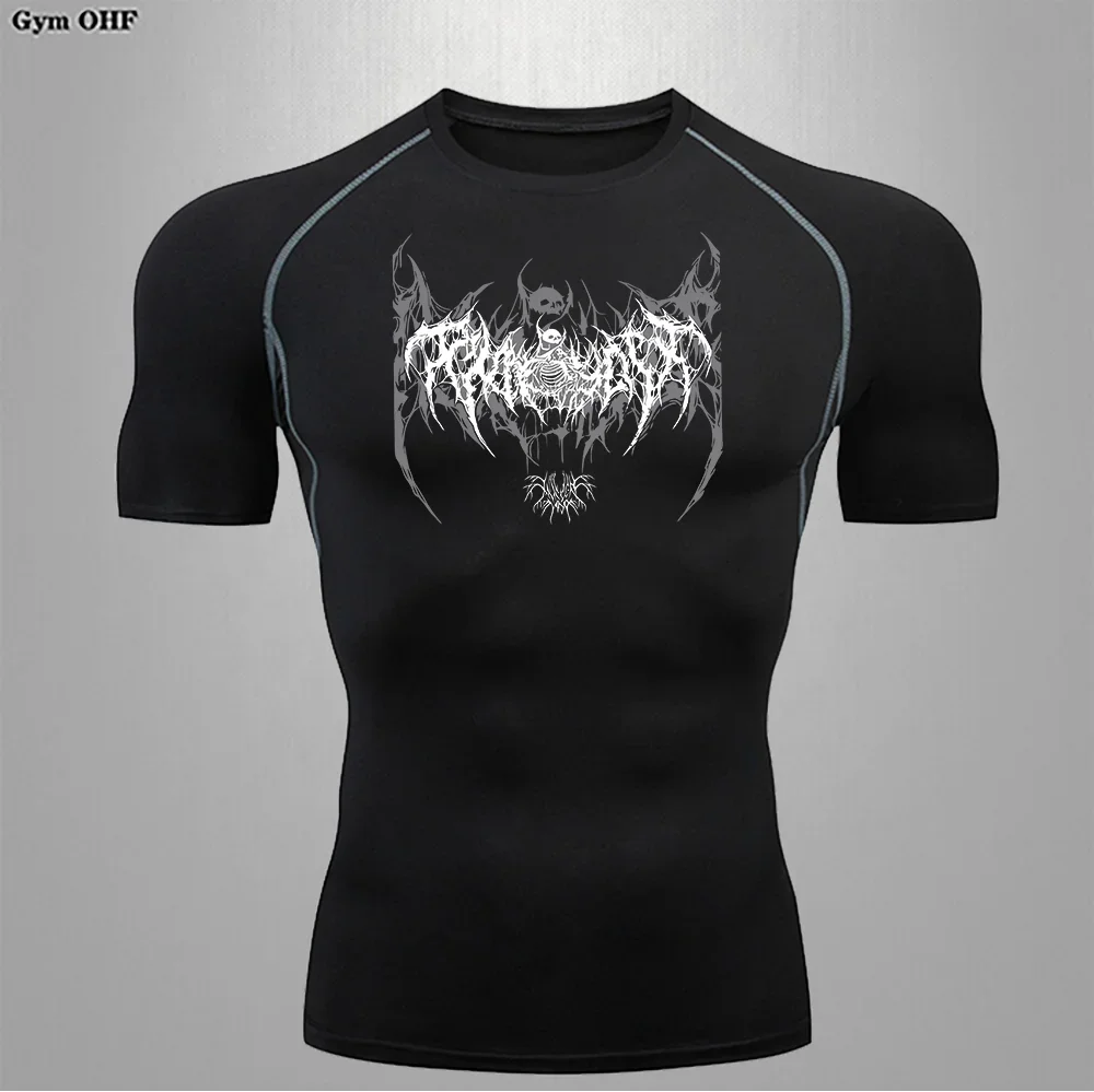 Y2K Compression Shirt Men Gym