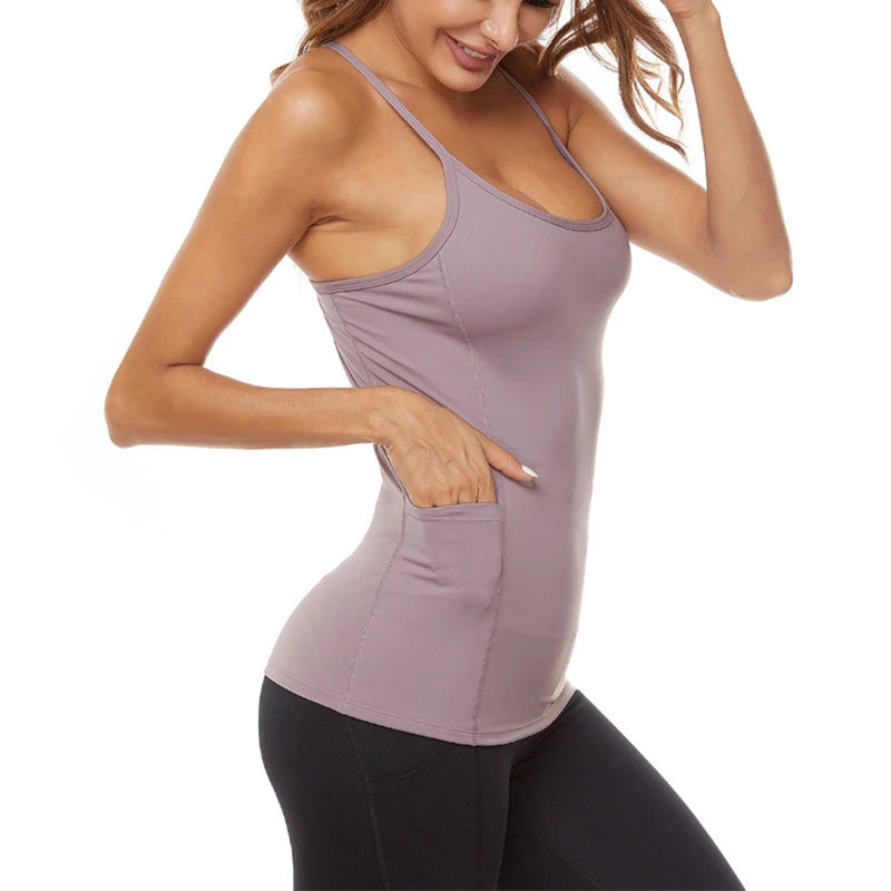 Female Yoga Vest Sleeveless Backless Sport Shirt