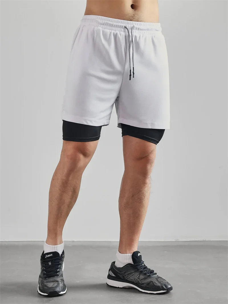 Cross Graphic 2 in 1 Workout Running Shorts for Men