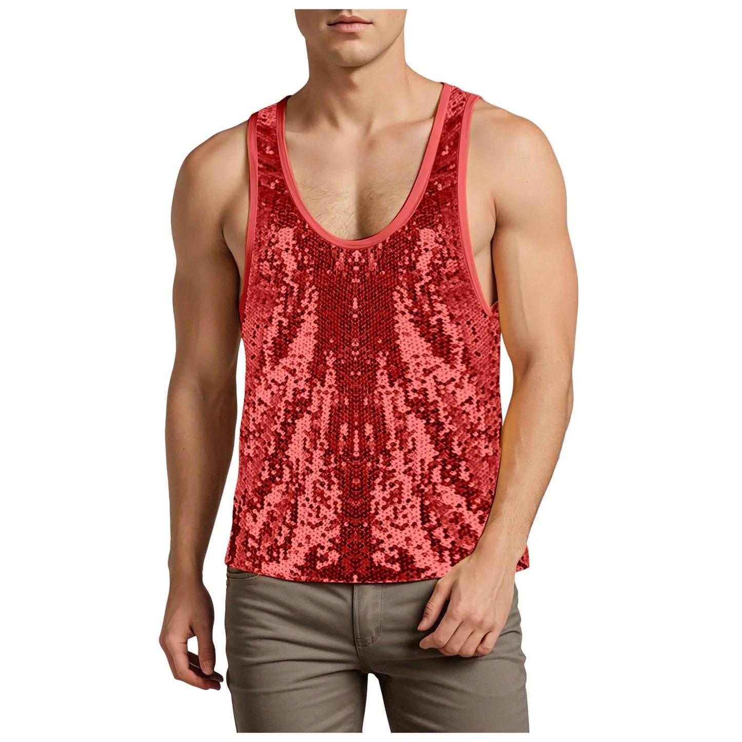 Mens Glitter Sequin  Tops