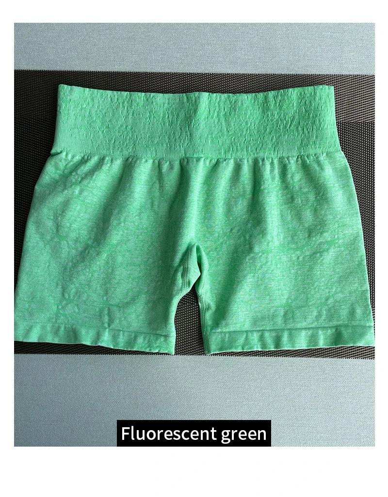 2Pcs Seamless Shorts Women Soft Workout Tights