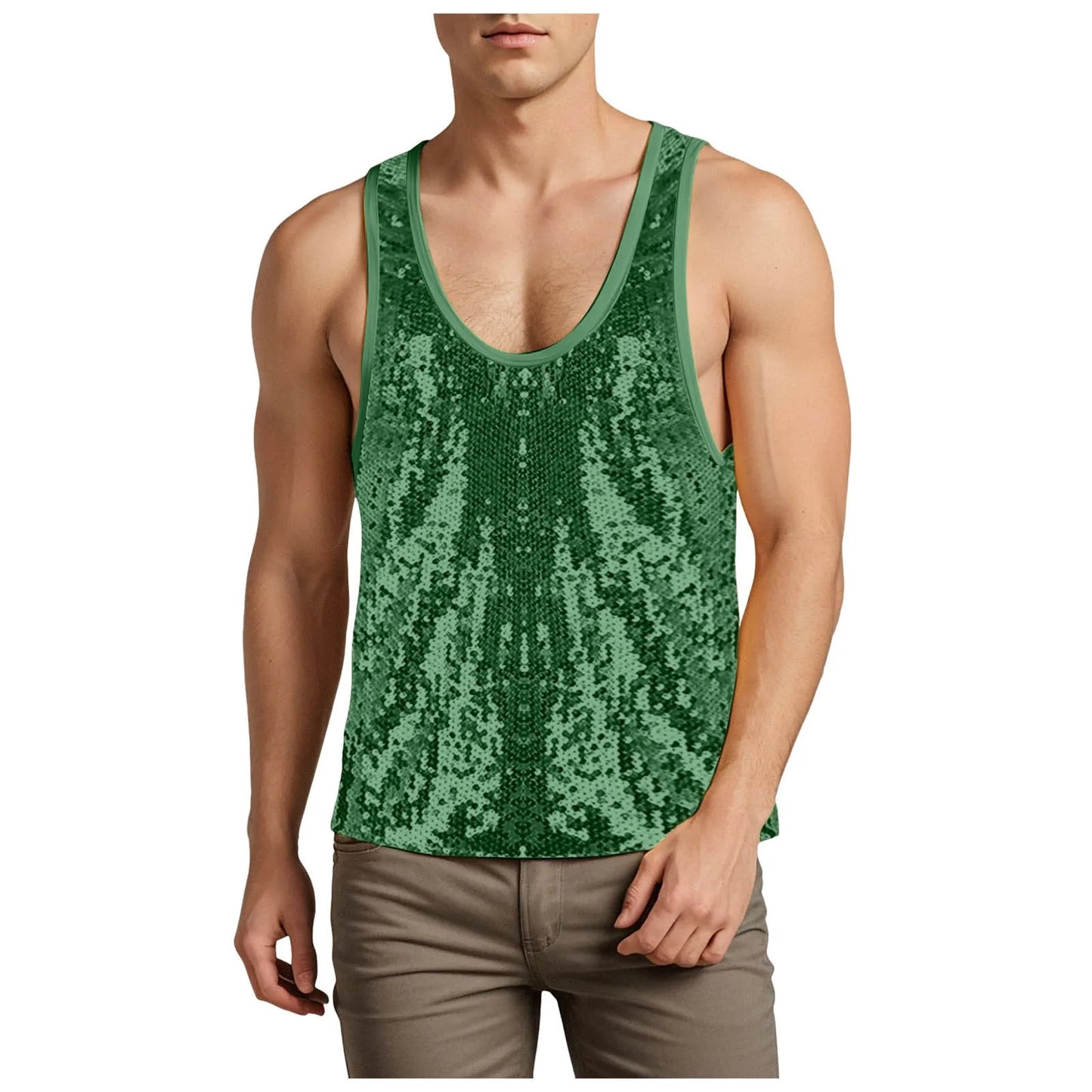 Mens Glitter Sequin  Tops