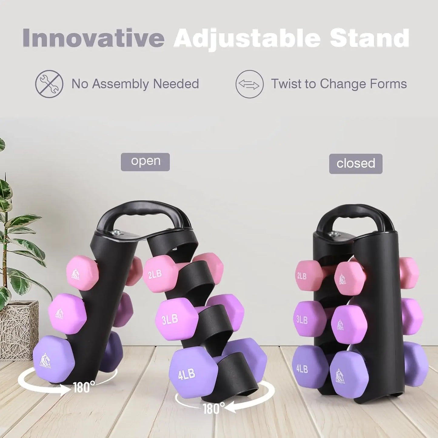 Neoprene Coated Dumbbell, Anti-Slip & Anti-Roll Hex Dumbbells for Strength Training