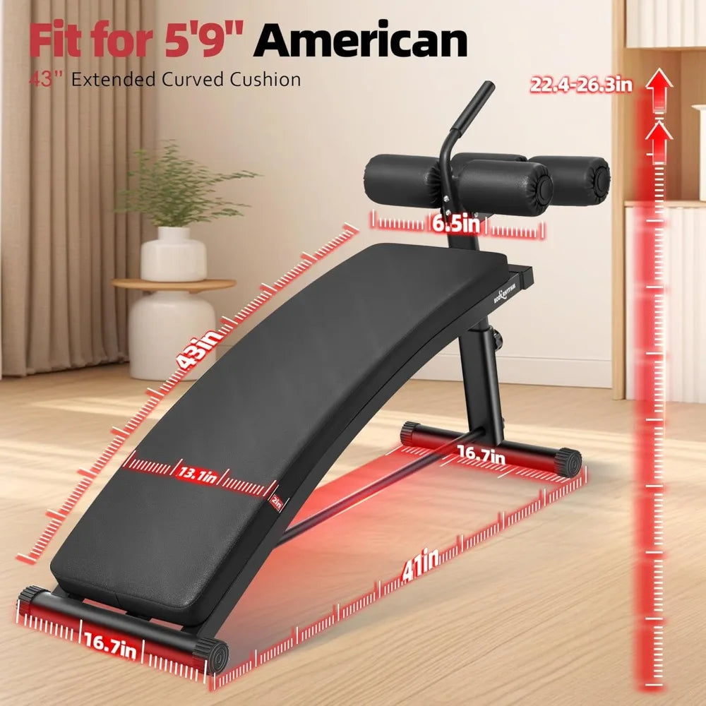 Sit Up Bench with 4 Adjustable Heights