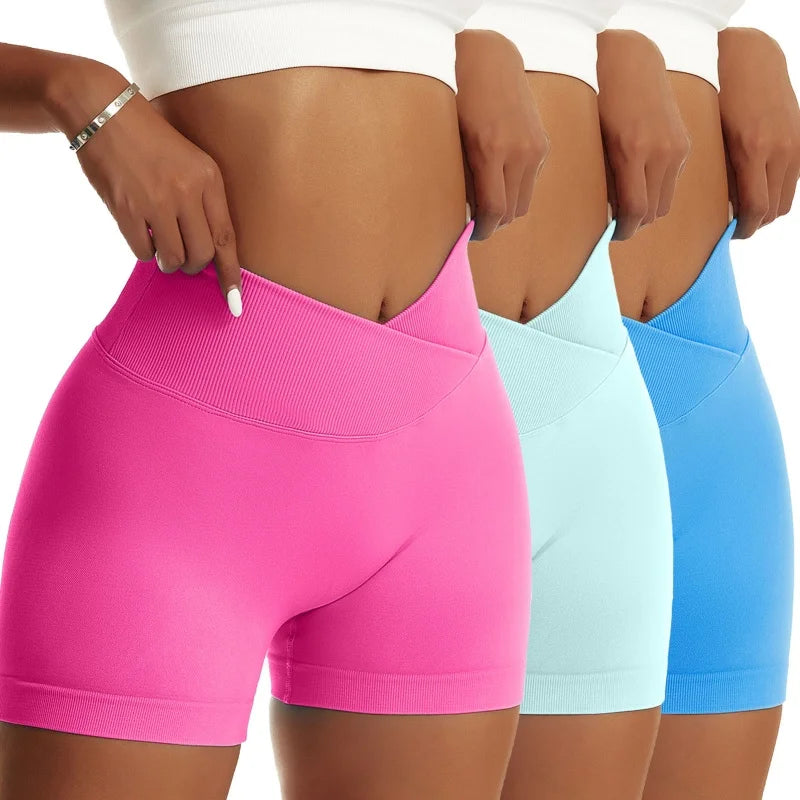 3 Pieces Women Solid Peach Hip Sports Pants