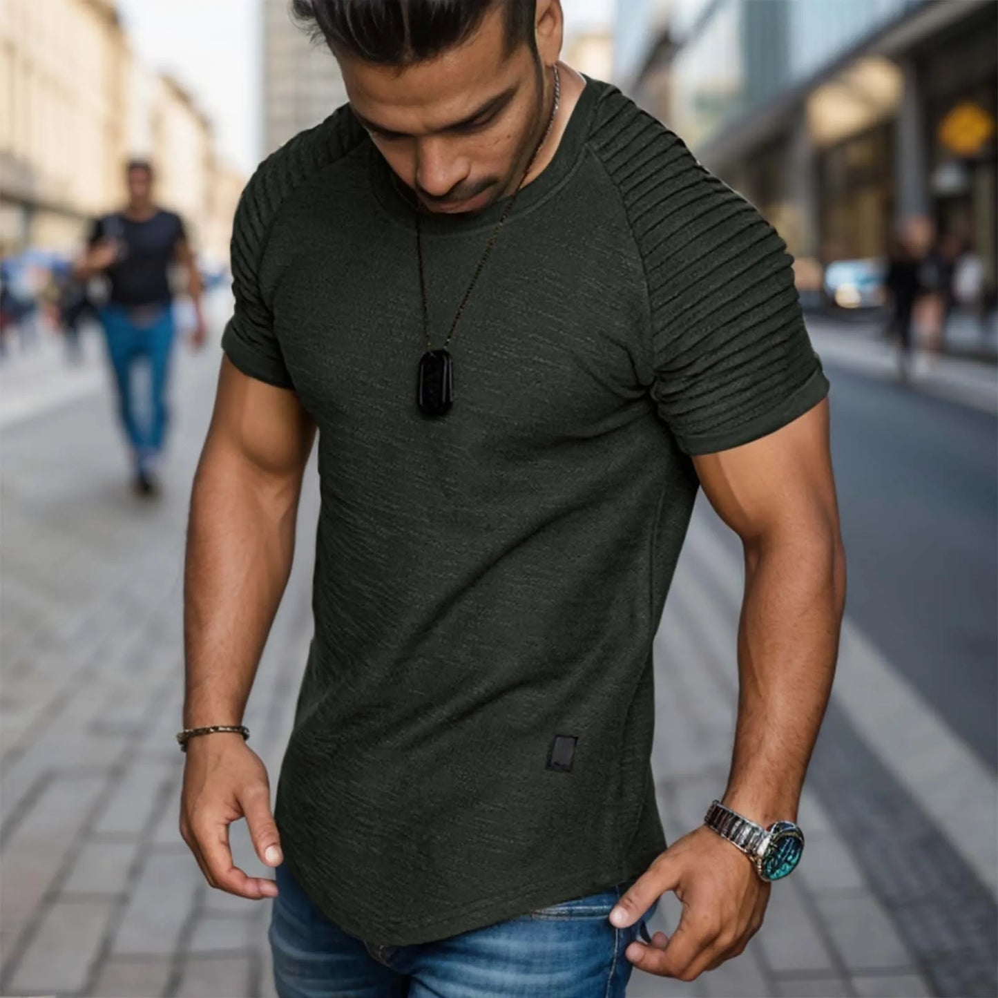 Men T Shirt Sleeve Bodybuilding Gym