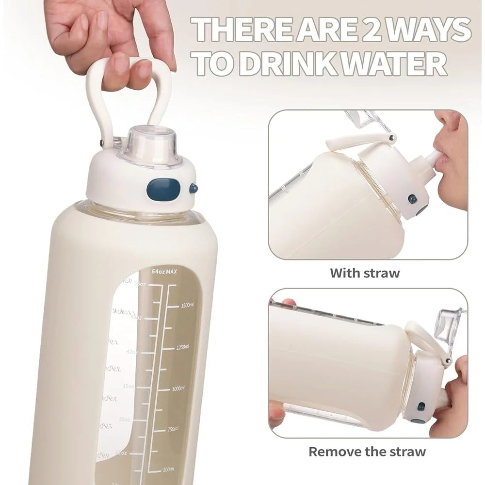 64oz Borosilicate Glass Water Bottle