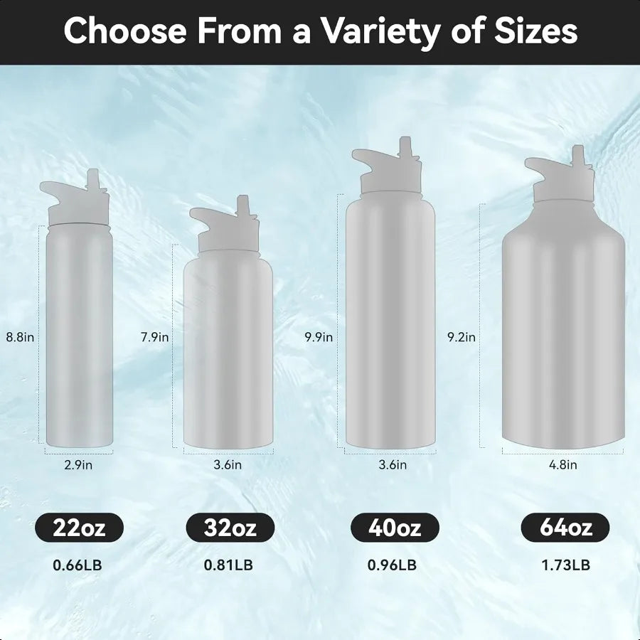 32 oz Insulated Water Bottle Stainless Steel