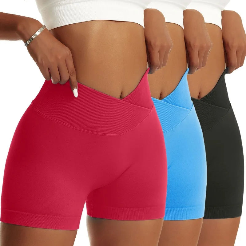 3 Pieces Women Solid Peach Hip Sports Pants
