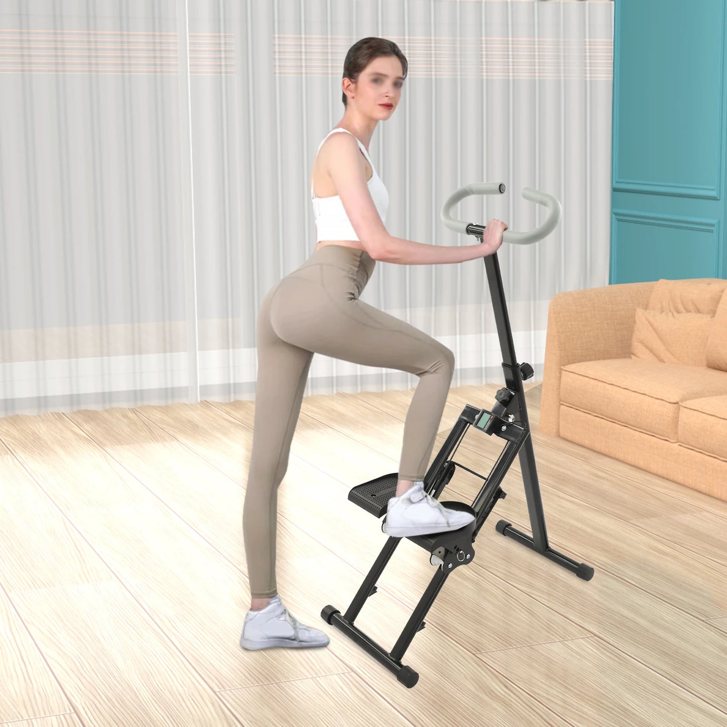 Foldable Stair Stepper, Indoor Vertical Stair Climbing Machine for Full-Body Workout