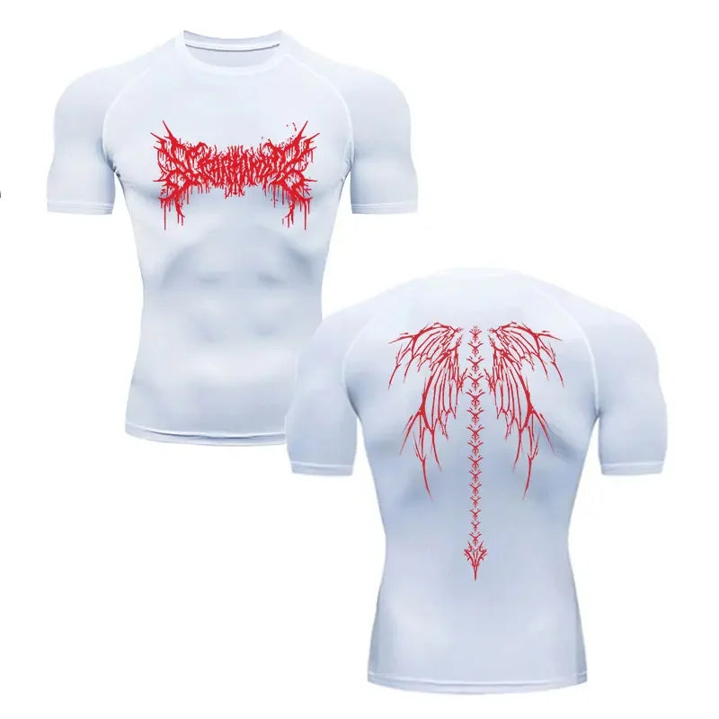 Y2K Compression Shirt Men Gym