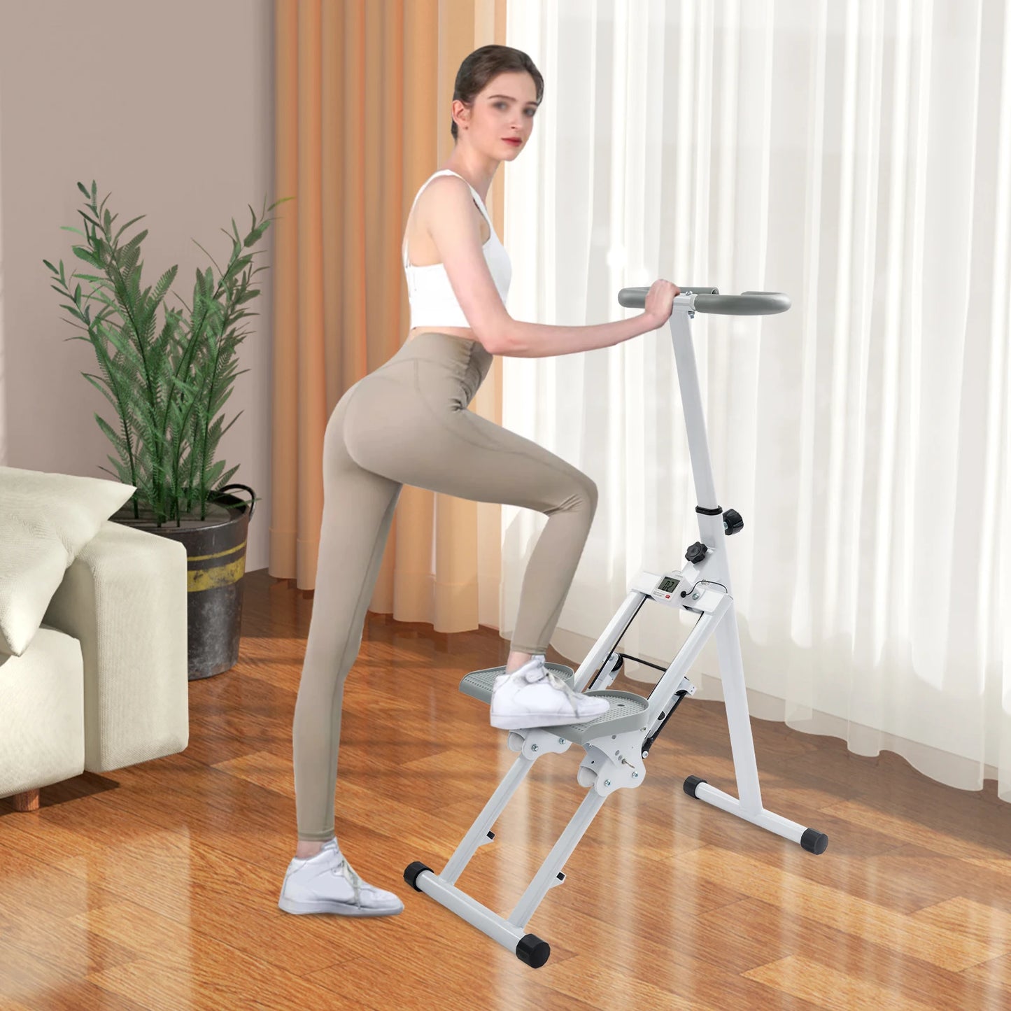 Foldable Stair Stepper, Indoor Vertical Stair Climbing Machine for Full-Body Workout