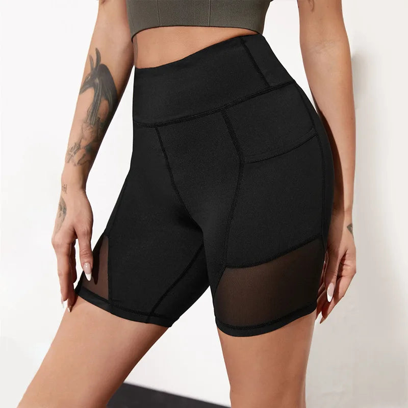 S to XL Western Big Women Phone Pocket Nylon Sports Shorts