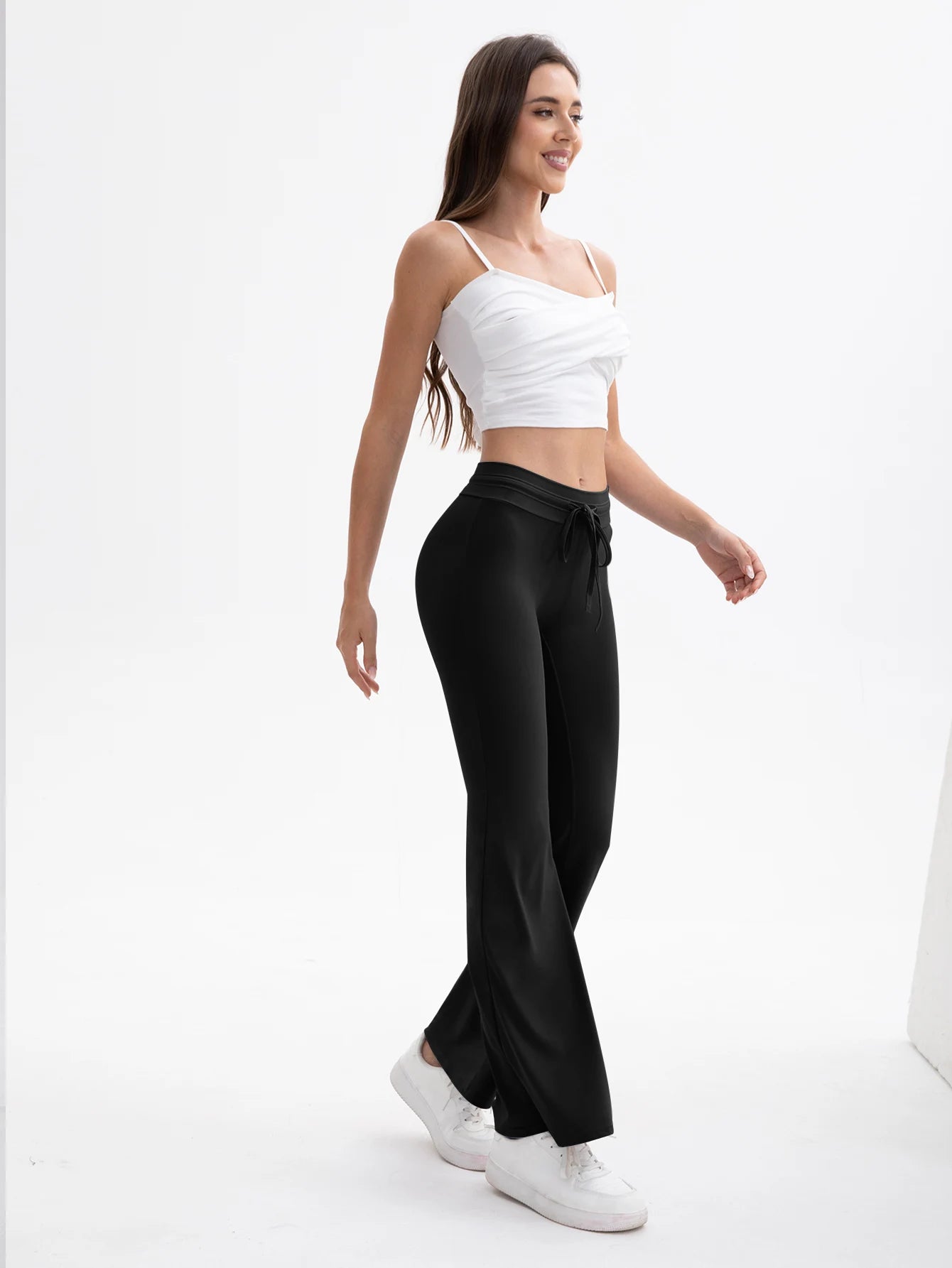 3pcs Women's High-Waisted Workout Flare Leg Pants